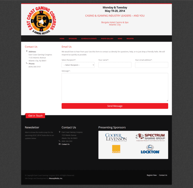 iGaming Legislative Symposium website design screenshot