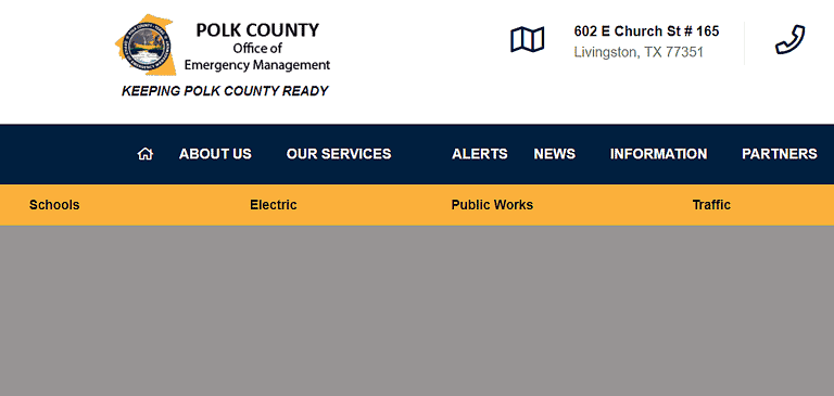 Polk County OEM Website Design Screenshot