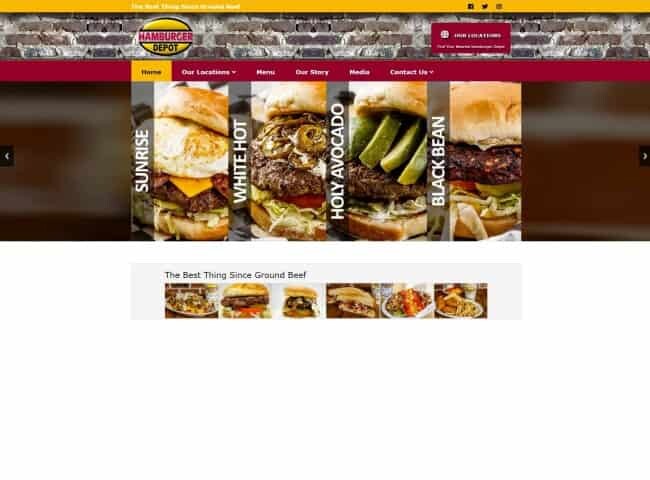 Hamburger Depot Website Design Screenshot