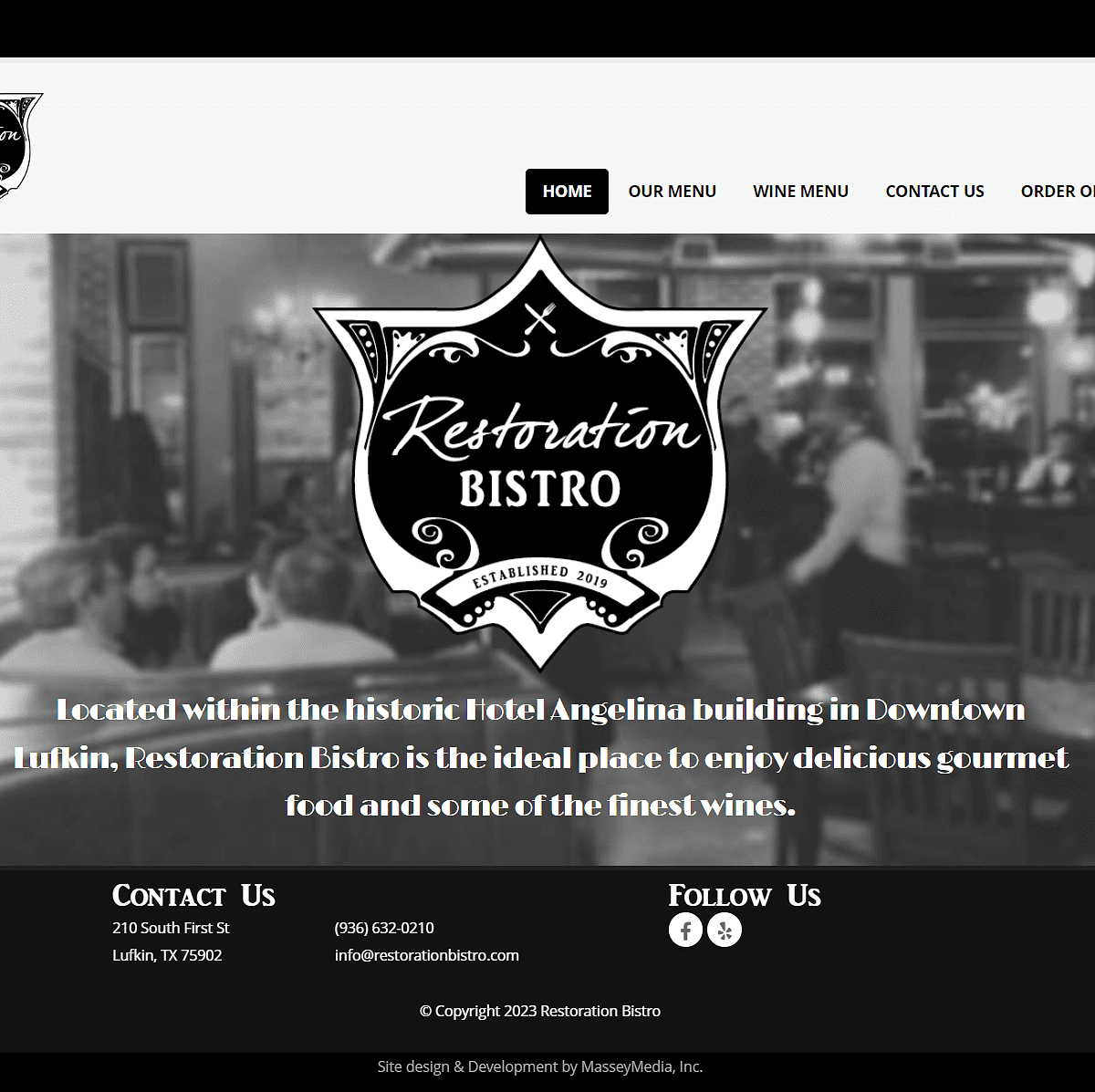 Restoration Bistro Website Design Screenshot - Homepage
