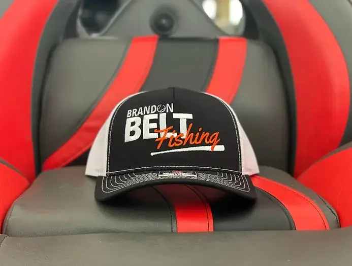 Brandon belt fishing logo - embroidered baseball cap with brandon belt fishing logo - lufkin, tx - east texas logo design