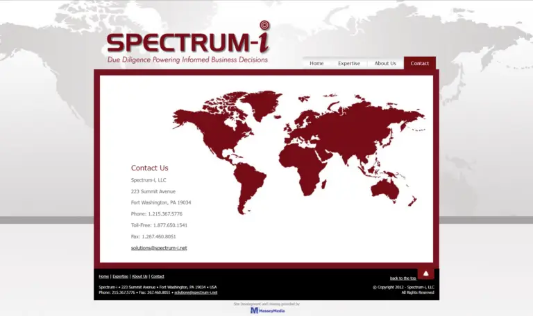 Screenshot of the Spectrum-i Website Design