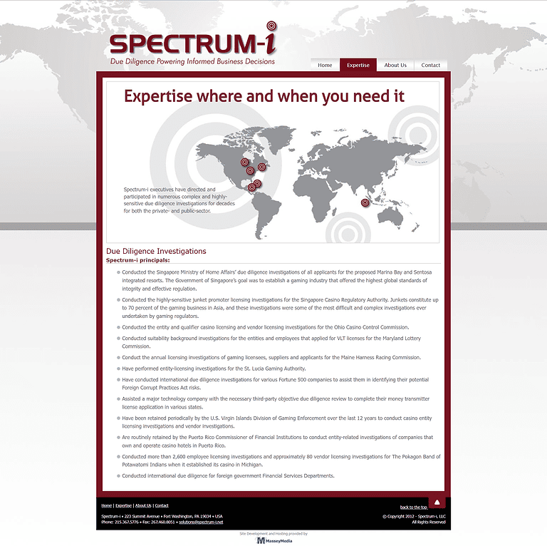Screenshot of the Spectrum-i Website Design