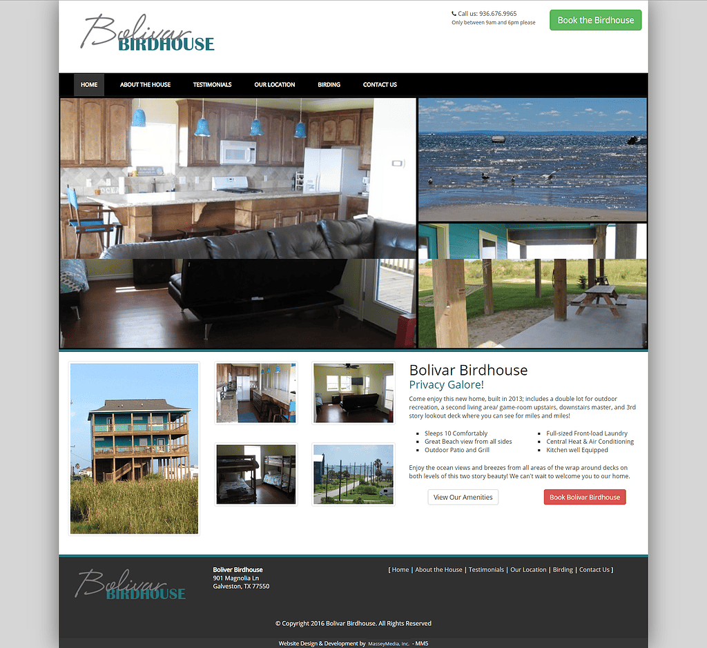 Bolivar Birdhouse website design screenshot - East Texas Website Design