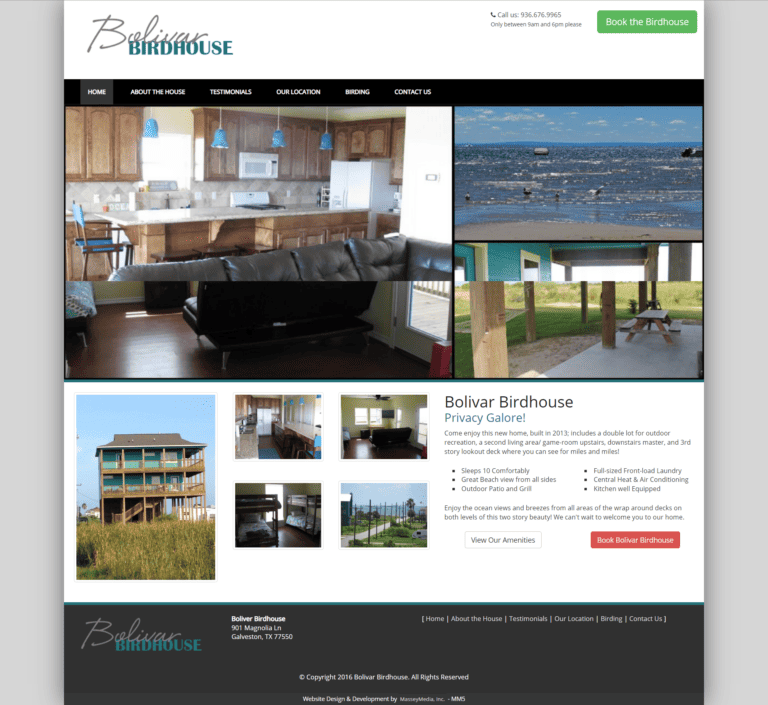 Bolivar Birdhouse website design screenshot - East Texas Website Design