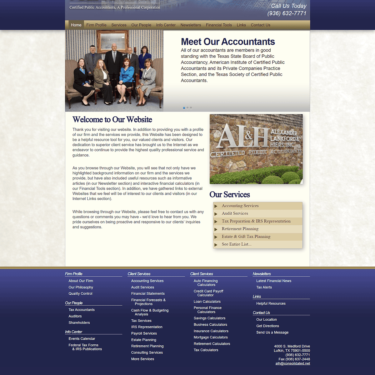 Alexander, Lankford & Heirs Website Design Screenshot - Lufkin, TX - East Texas Website Design