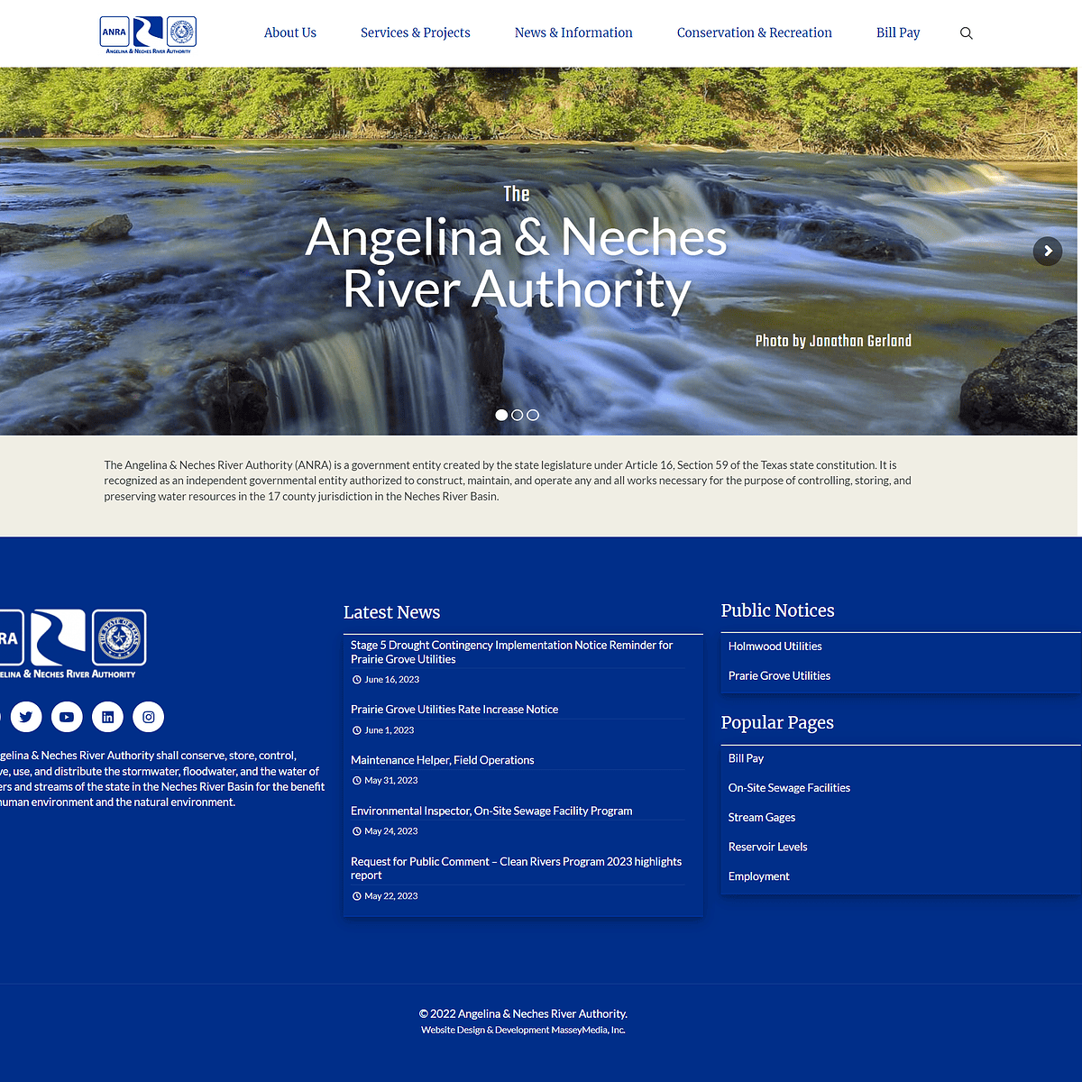 ANRA Website Design Screenshot - Homepage