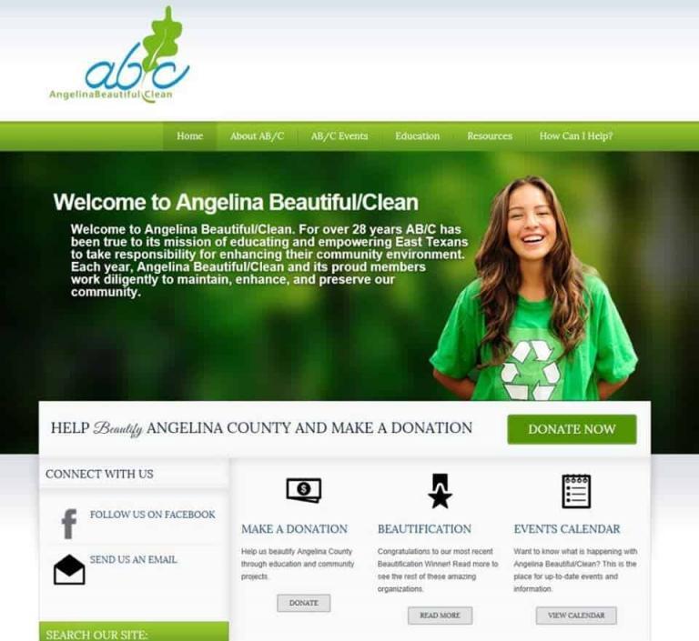 Angelina Beautiful/Clean Website Screenshot - Lufkin, TX - East Texas Website Design