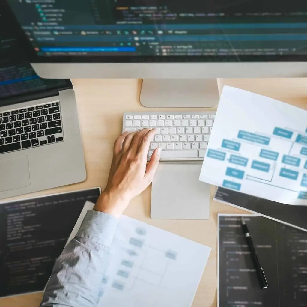 Professional Developer programmer working a software website design and coding technology