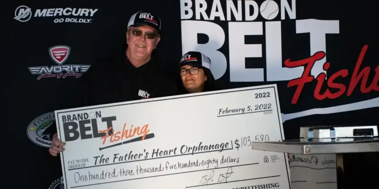 Brandon Belt Fishing Logo - The Father's Heart Orphanage Check