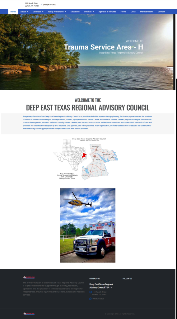 Claude responded: DETRAC — Deep East Texas Regional Advisory Council (redesign of older site)DETRAC — Deep East Texas Regional Advisory Council